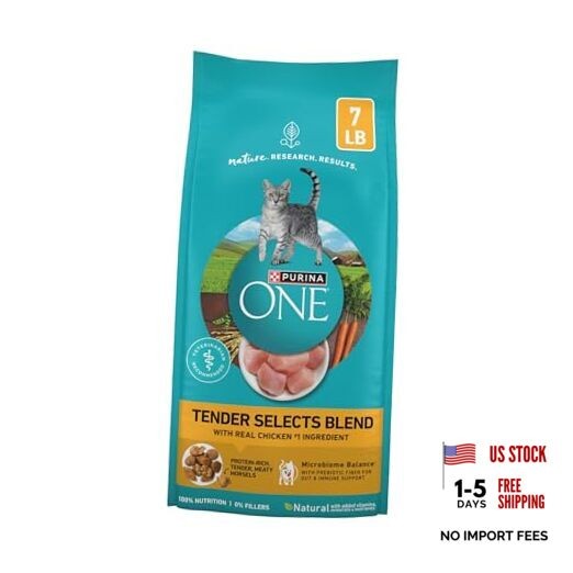 Natural Dry Cat Food, Tender Selects Blend 7 Pound (Pack of 1) Chicken & Rice
