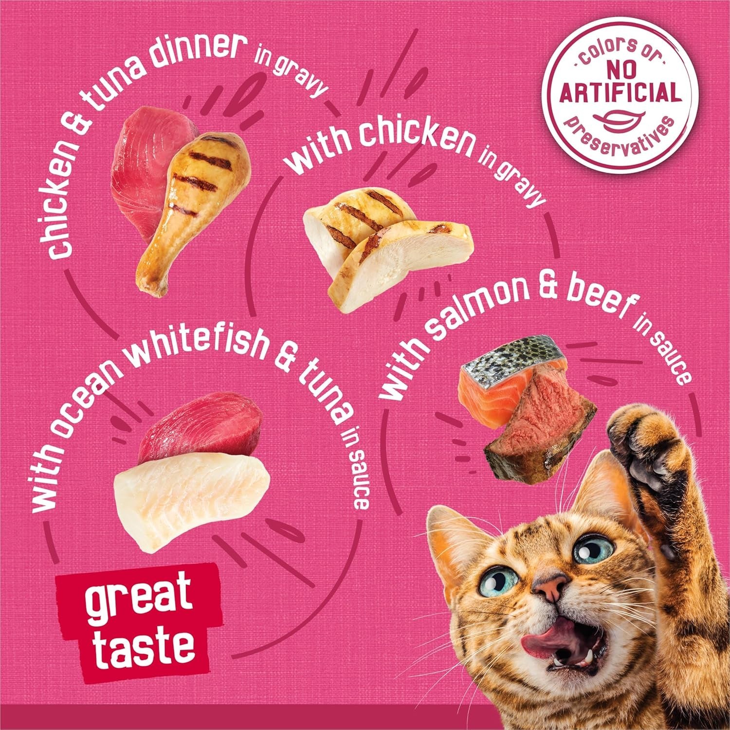 Purina Friskies Gravy Wet Cat Food Variety Pack, Surfin’ Turfin’ Pack of 40) 5.5