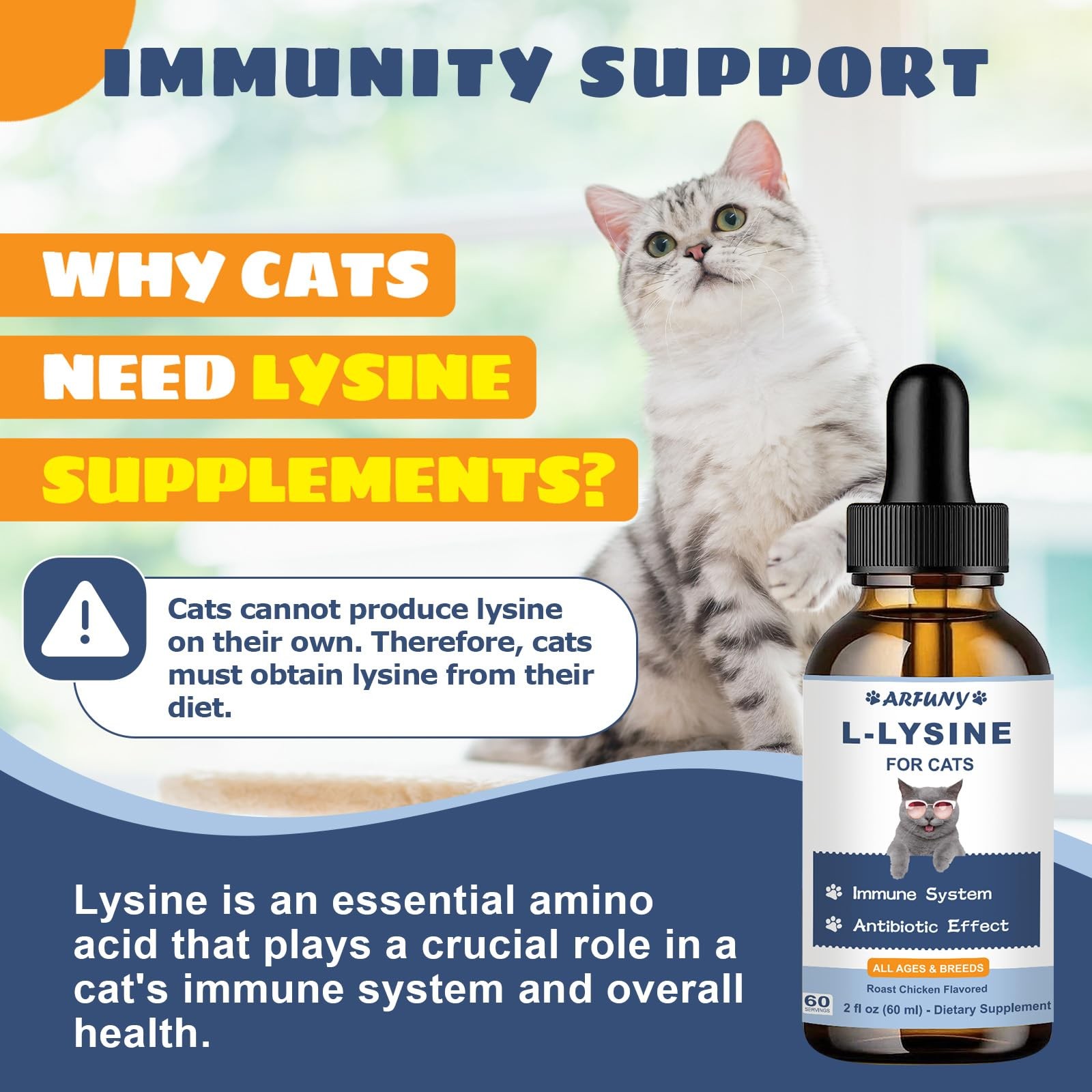Lysine for Cats – 2 Packs Cat Drops – Sneezing Treatment, 2