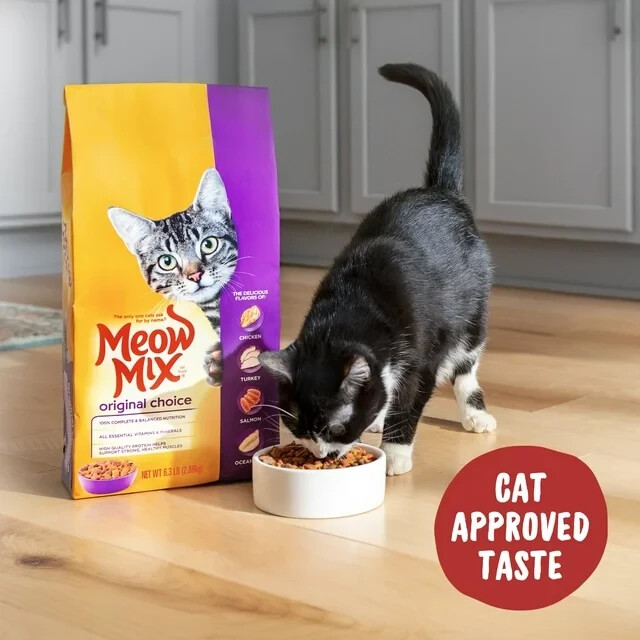 3 Bags Meow Mix Original Choice Dry Cat Food, 16 Pounds Bag