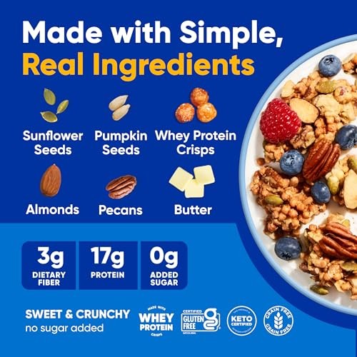 17g Protein Nut Granola Cereal, Variety Pack, No Sugar Added, Keto, Low Carb,
