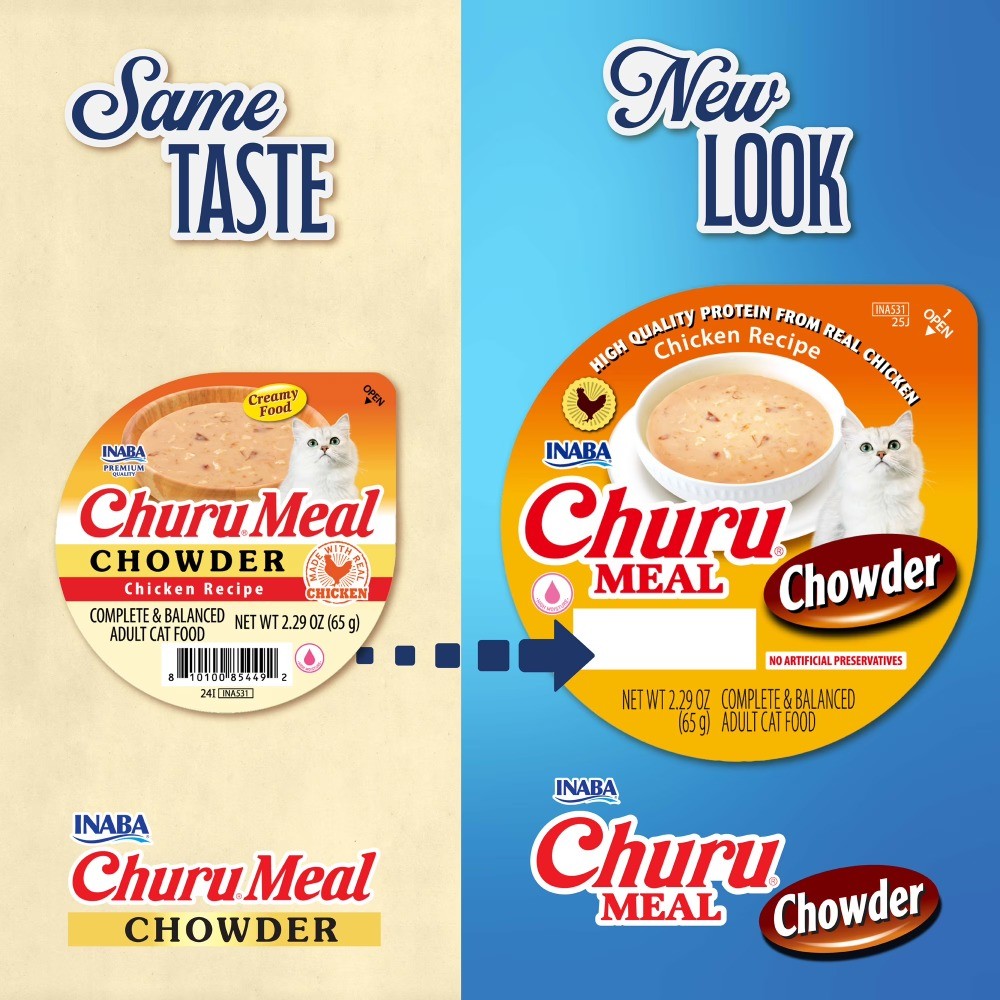 (12 pack) Meal Chowder Adult Wet Cat Food, 2.29 oz cup, Chicken Recipe