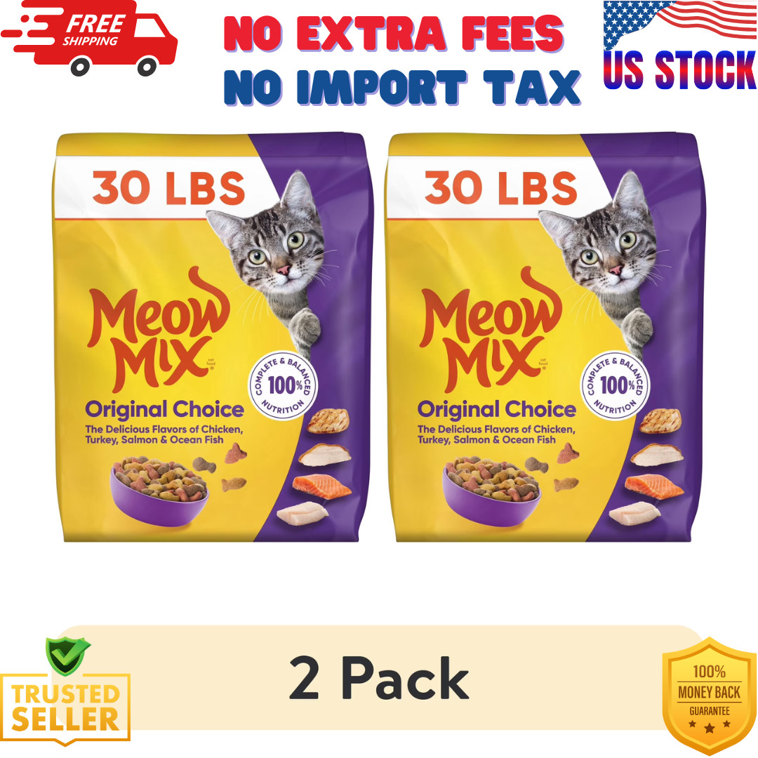 (2 pack) Meow Mix Original Choice Dry Cat Food, 30 lb. Bag