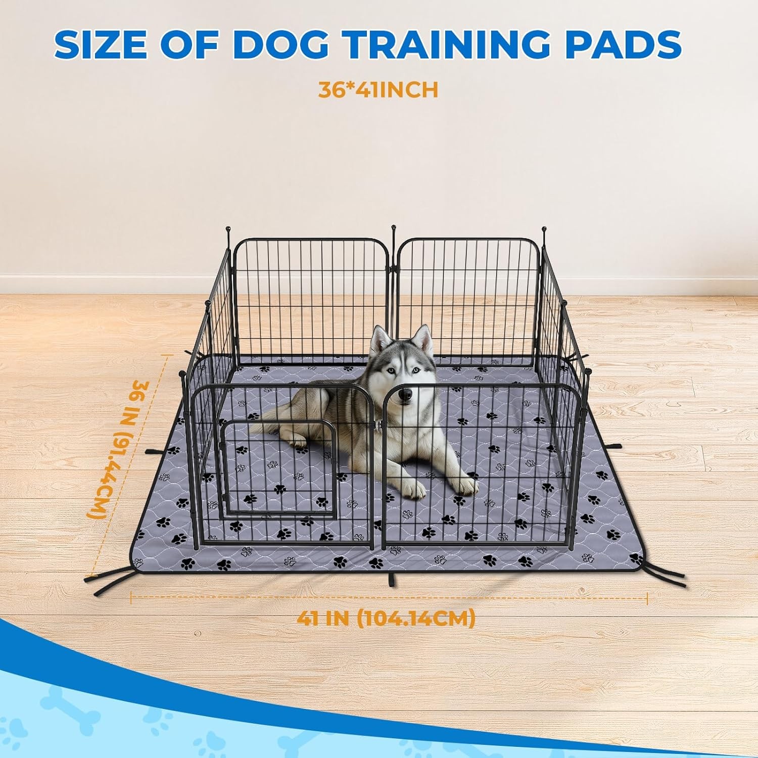Fostanfly Washable Pee Pads for Dogs, 2 Pack Large 36″x41″ Ultra-Absorbent and L
