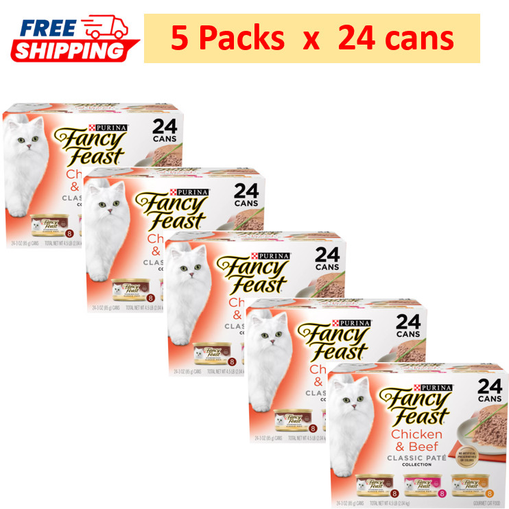 5 packs – Fancy Feast® All Life Stages Cat Wet Food – Variety Pack, 24 CT, 72 OZ