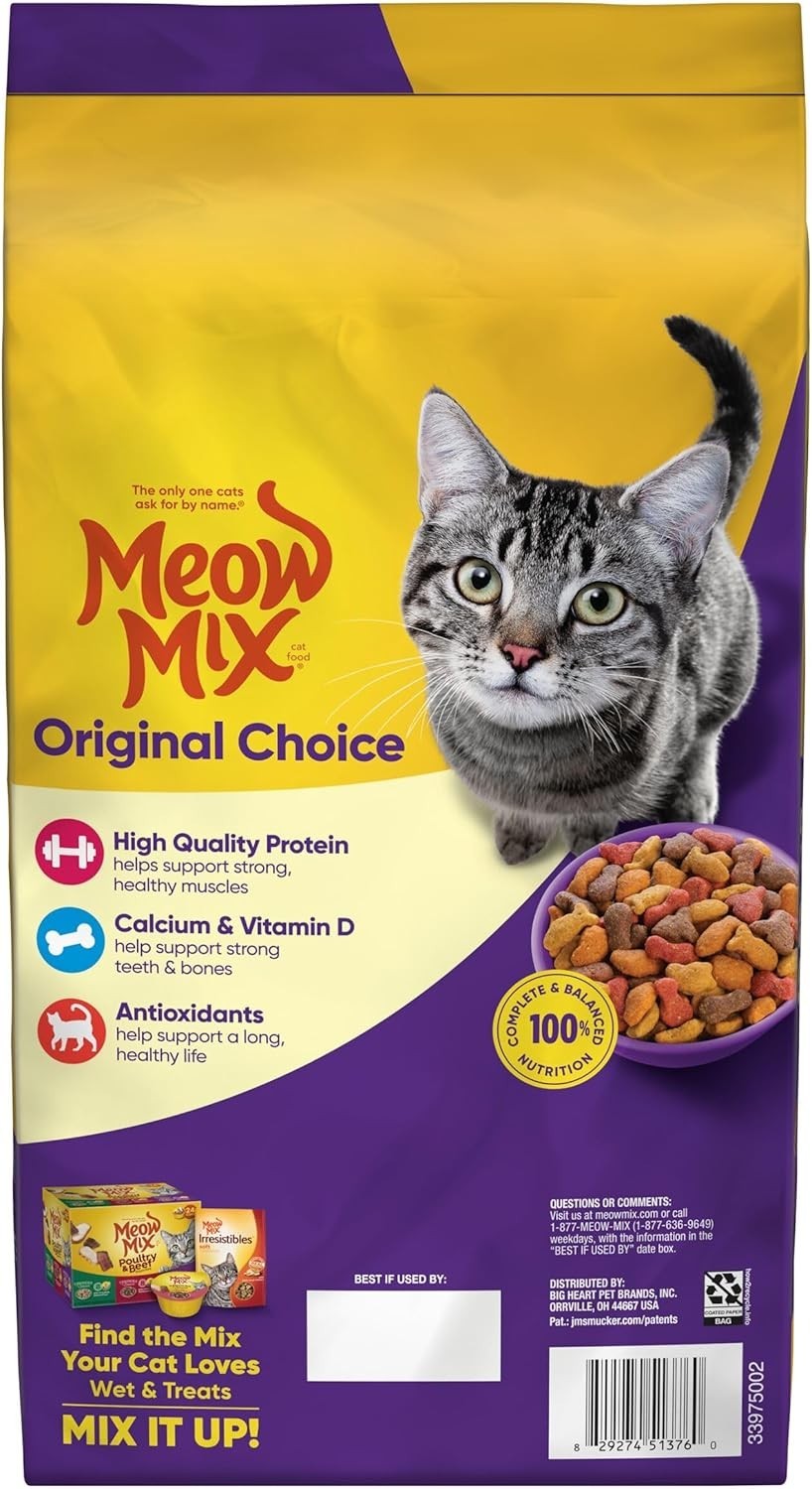 Meow Mix Original Choice Dry Cat Food, 6.3 Pound (Pack of 1), Brown