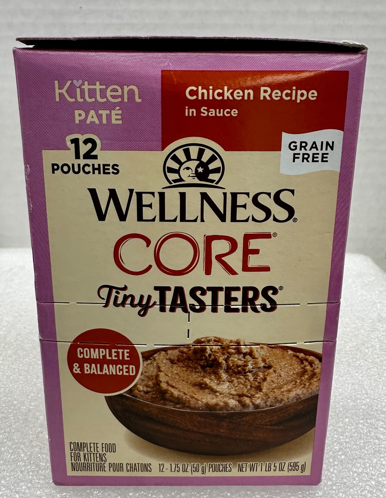 Wellness Core Tiny Tasters Kitten Pate Food Chicken Recipe 12 Pouches