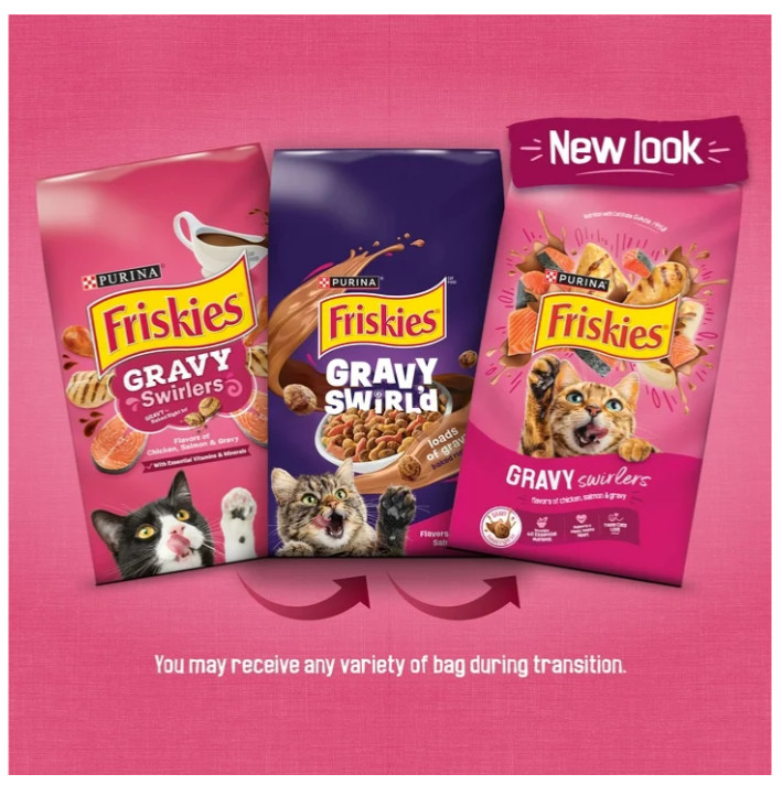 Purina Friskies Gravy Swirlers Dry Cat Food – Chicken Salmon 16 lb