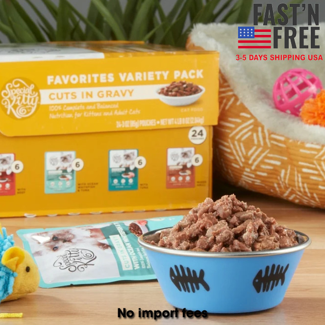 Special Kitty Beef and Whitefish Wet Cat Food Favorites Variety Pack, 24 Count