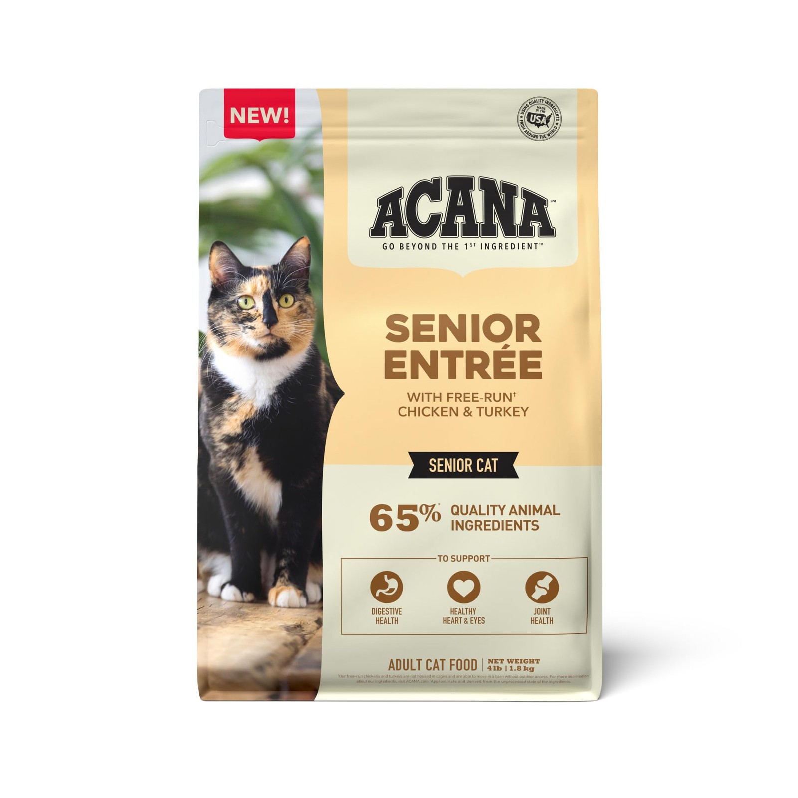 ACANA Senior Dry Cat Food 4lb Grain Free Chicken Turkey for Mature Cats 7 Years+
