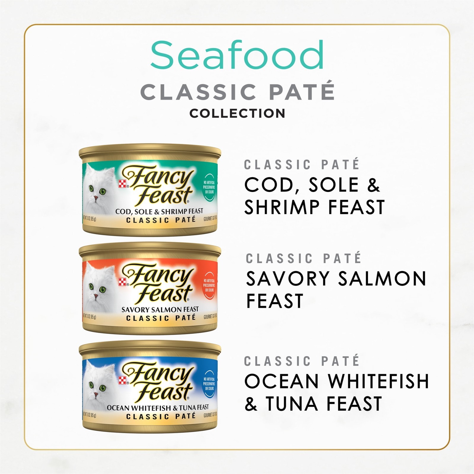 Purina Seafood Classic Pate Collection Grain Free Wet Cat Food Pate Variety Pack