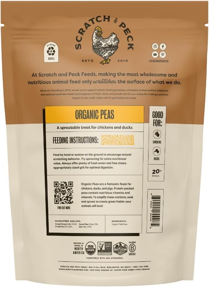 Scratch & Peck Feeds Peas Poultry & Livestock Grain 10 lb Pouch 20% Protein