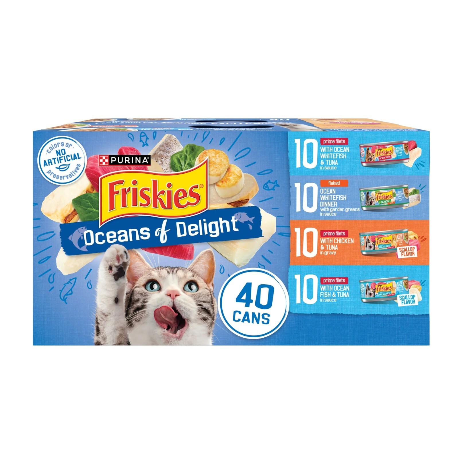 Purina Friskies Ocean Of Delight Gravy Variety Pack, Wet Cat Food, 5.5 oz Cans,