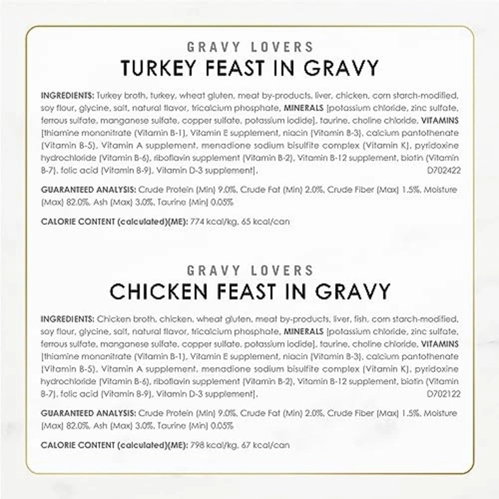 Delicious Gravy Lovers Cat Food Variety Pack – 30 Cans of Poultry & Beef Flavors
