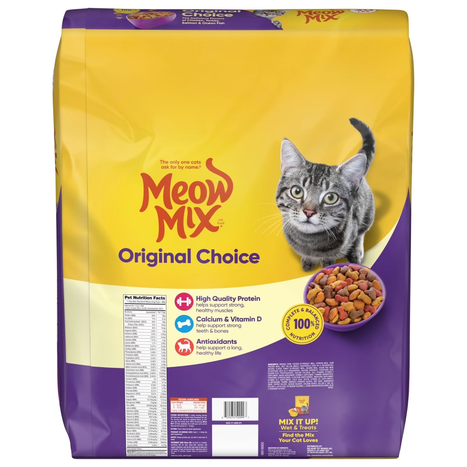 (2 pack) Meow Mix Original Choice Dry Cat Food, 30 lb. Bag