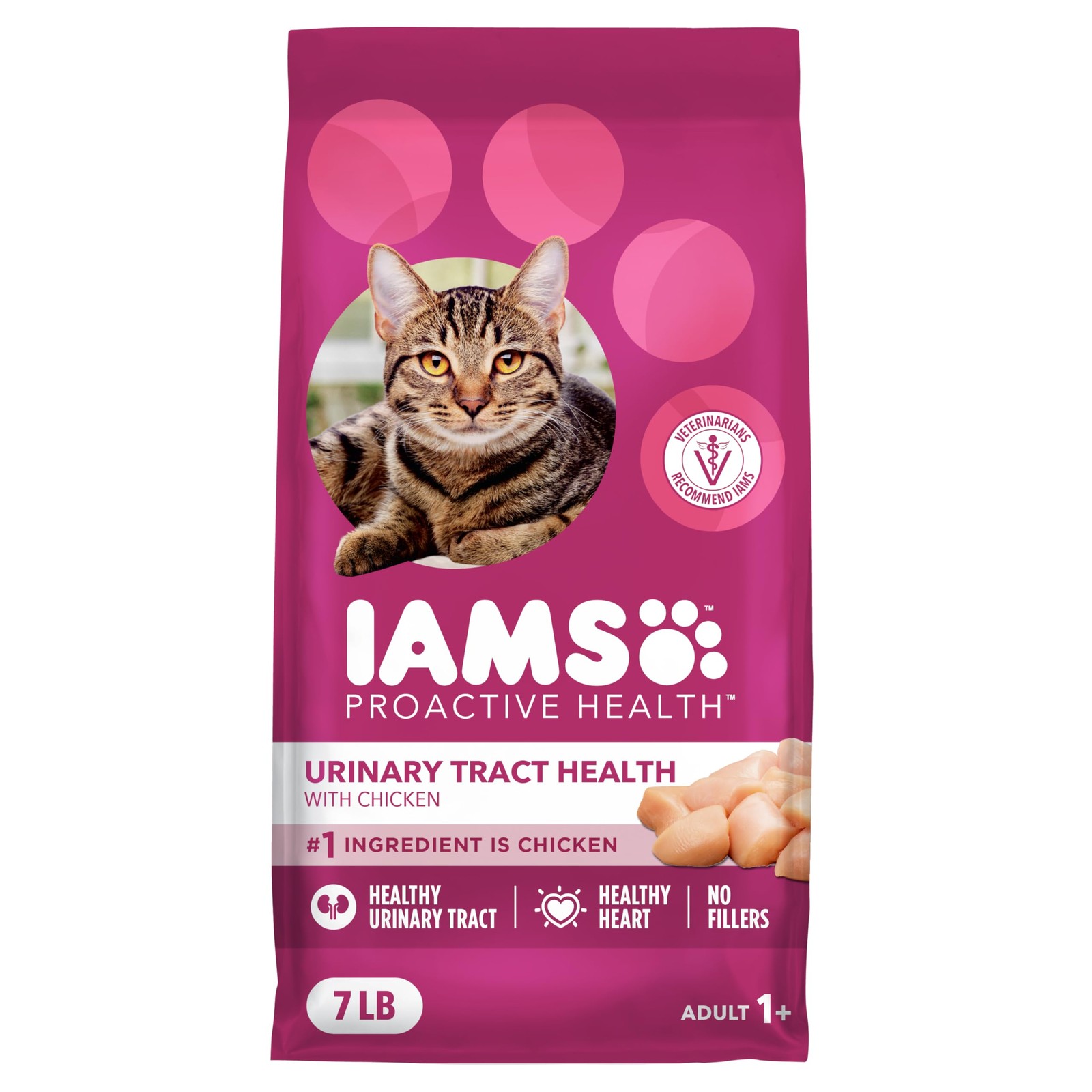 IAMS Proactive Health Dry Cat Food, Urinary 7 Pound (Pack of 1), Chicken
