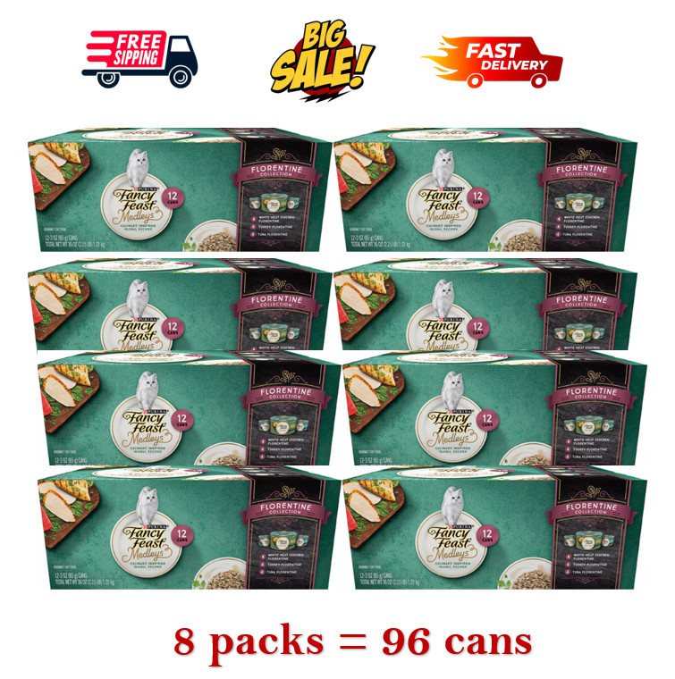 8 Packs -Fancy Feast Medleys Adult Cat Wet Food – Variety Pack, 12 CT, 36 OZ