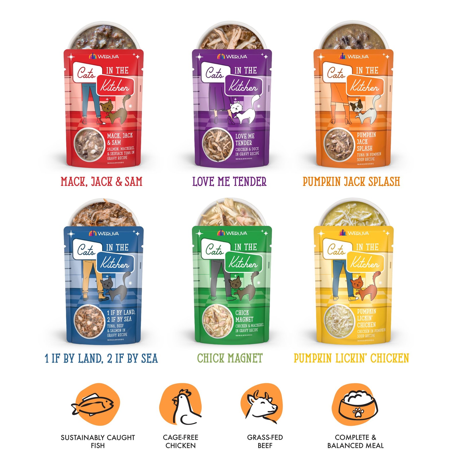 Weruva Cats in the Kitchen, Pantry Party Pouch 3 Ounce (Pack of 12), Rainbow