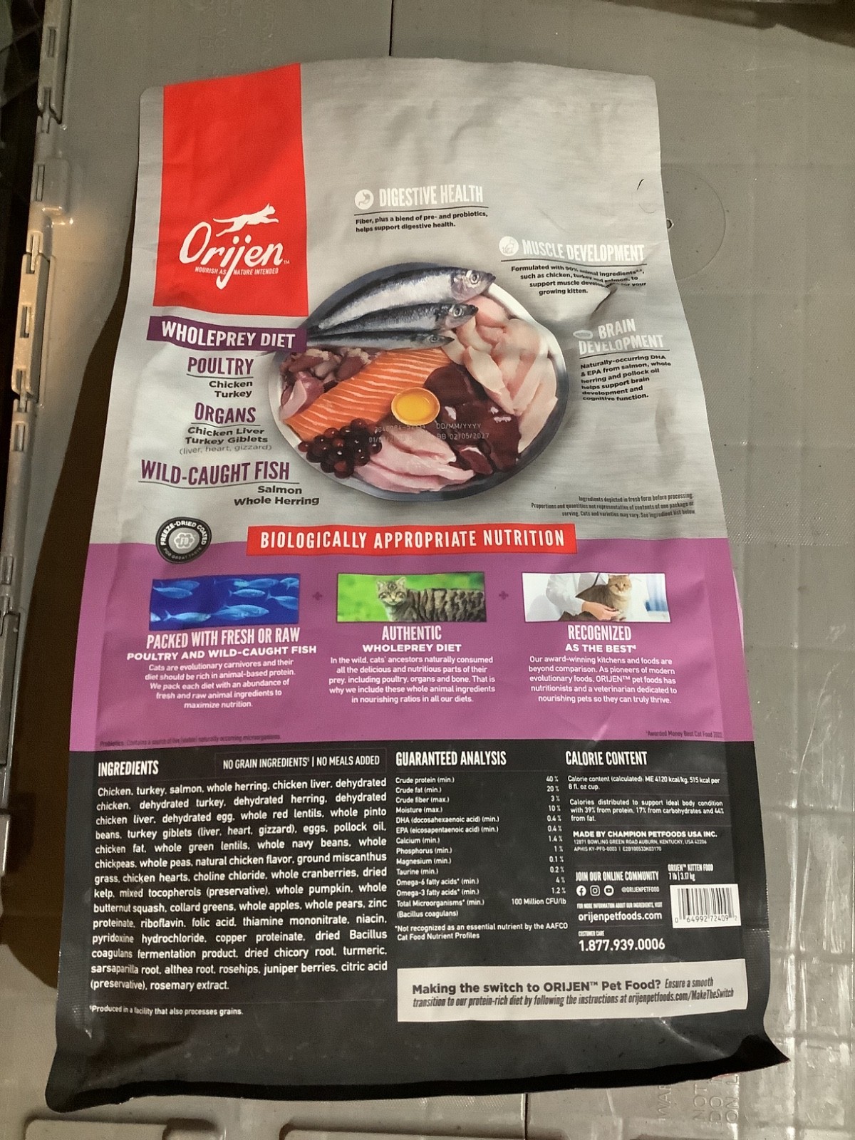 Grain Free High Protein Premium Dry Cat Food Kitten Recipe 4lb Bag