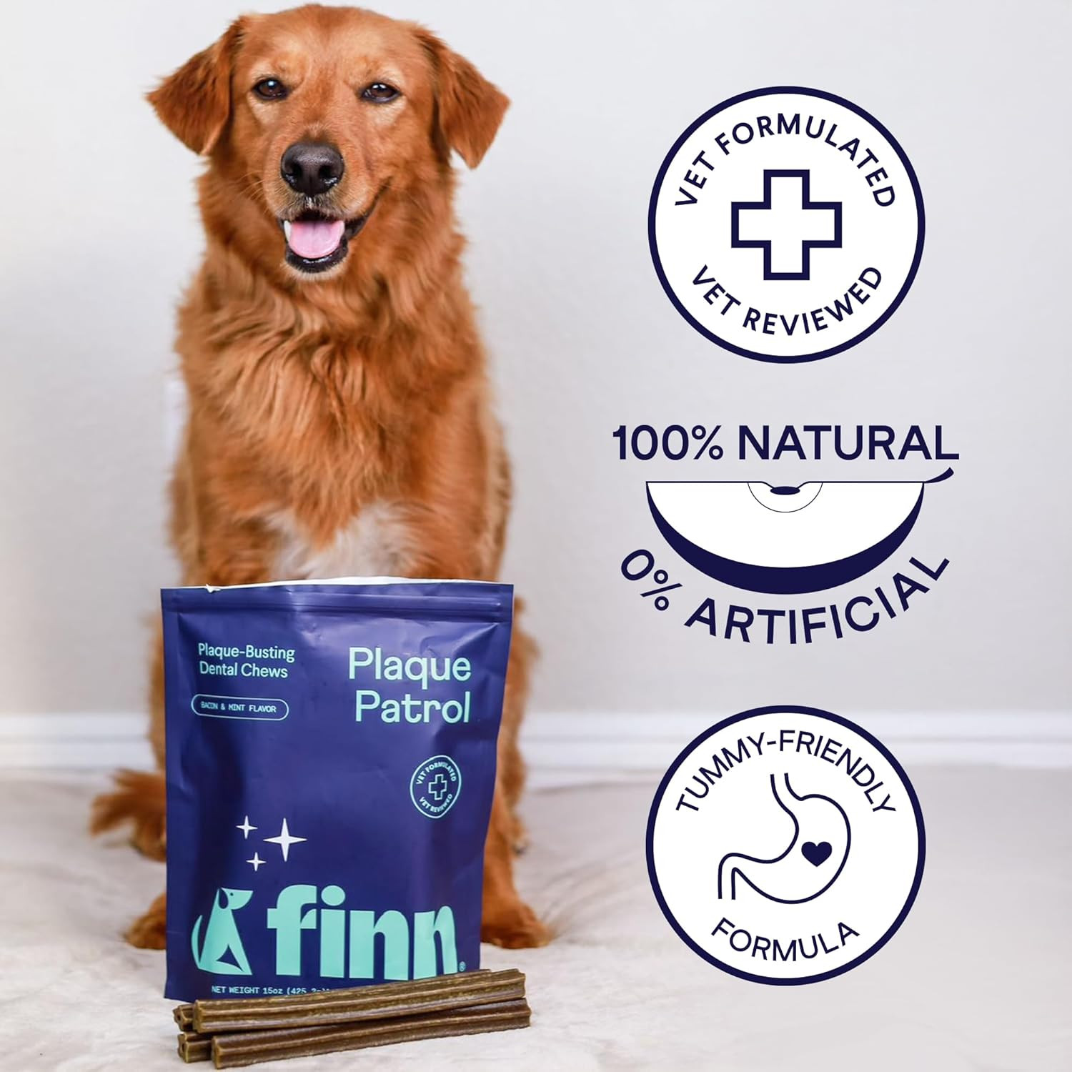 Plaque Patrol Dental Chews | Triple-Action Defense against Plaque, Tartar, and B