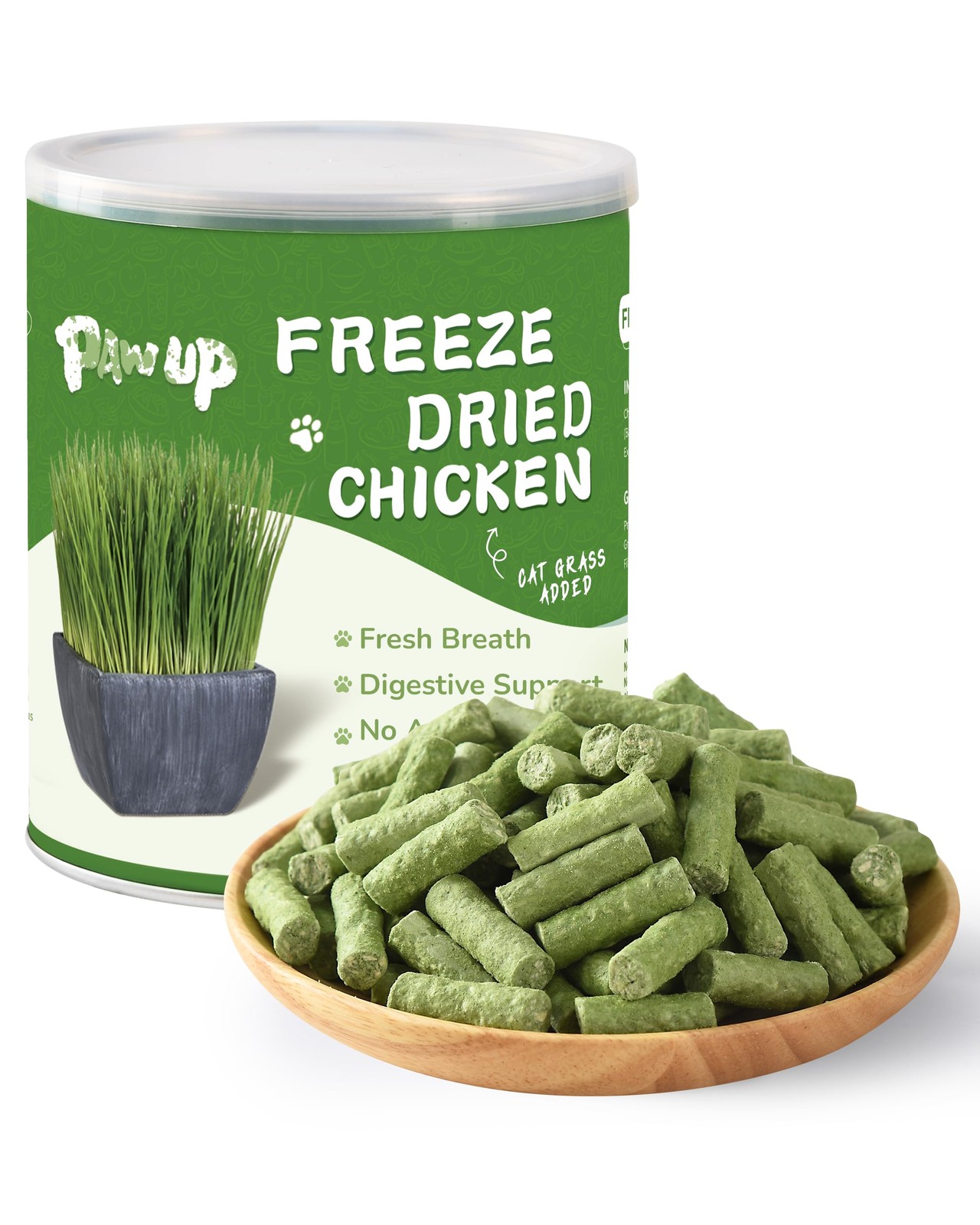 PAWUP Freeze Dried Chicken Cat Treats, Grass 3.88 Ounce (Pack of 1)