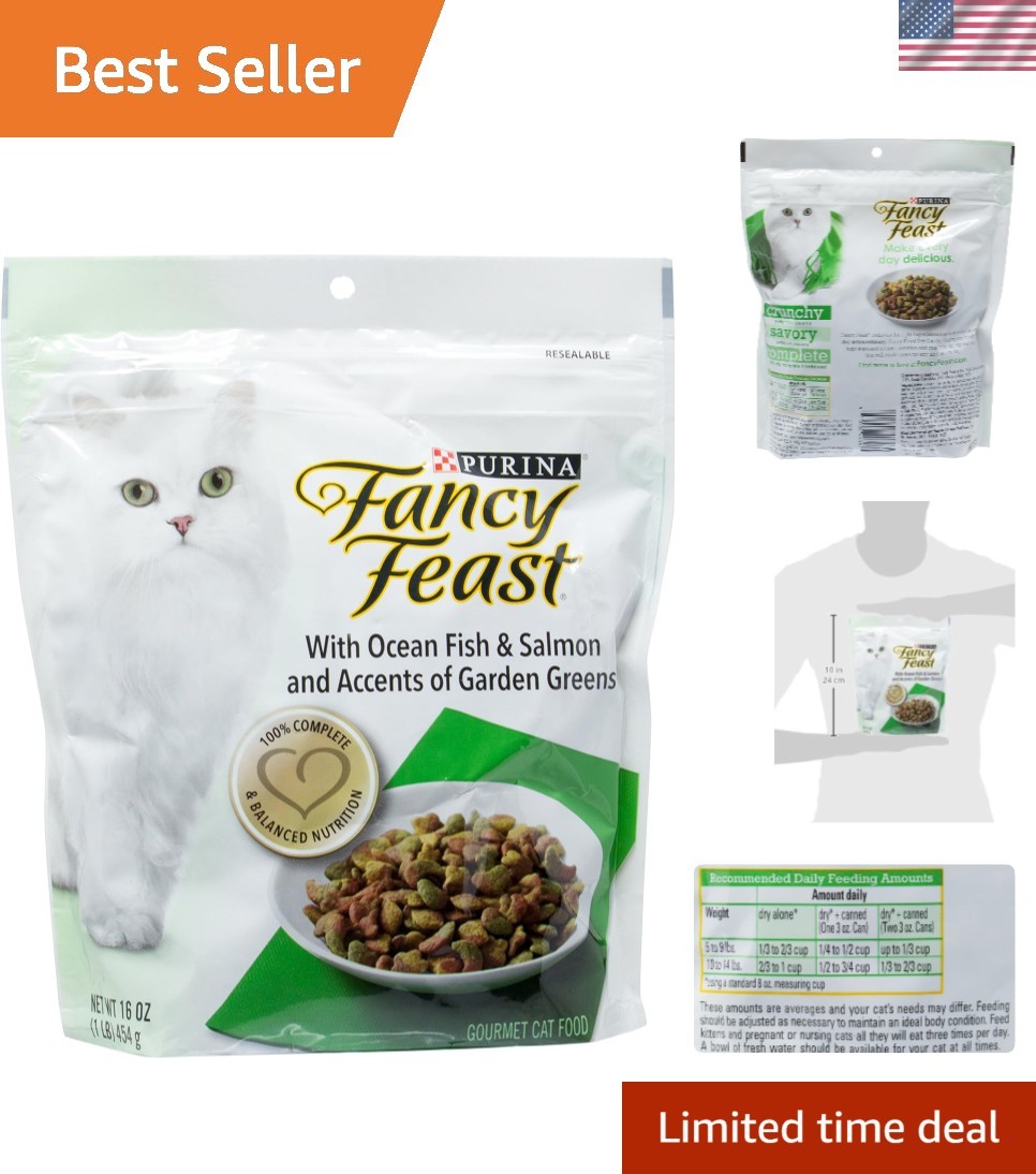 Holistic Purina Cat Food: Ocean Fish & Salmon with Garden Greens, 16oz Granules