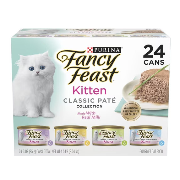 (6 pack) Purina Fancy Feast Kitten Food, Wet Cat Food, Classic 3 oz 24 Cans