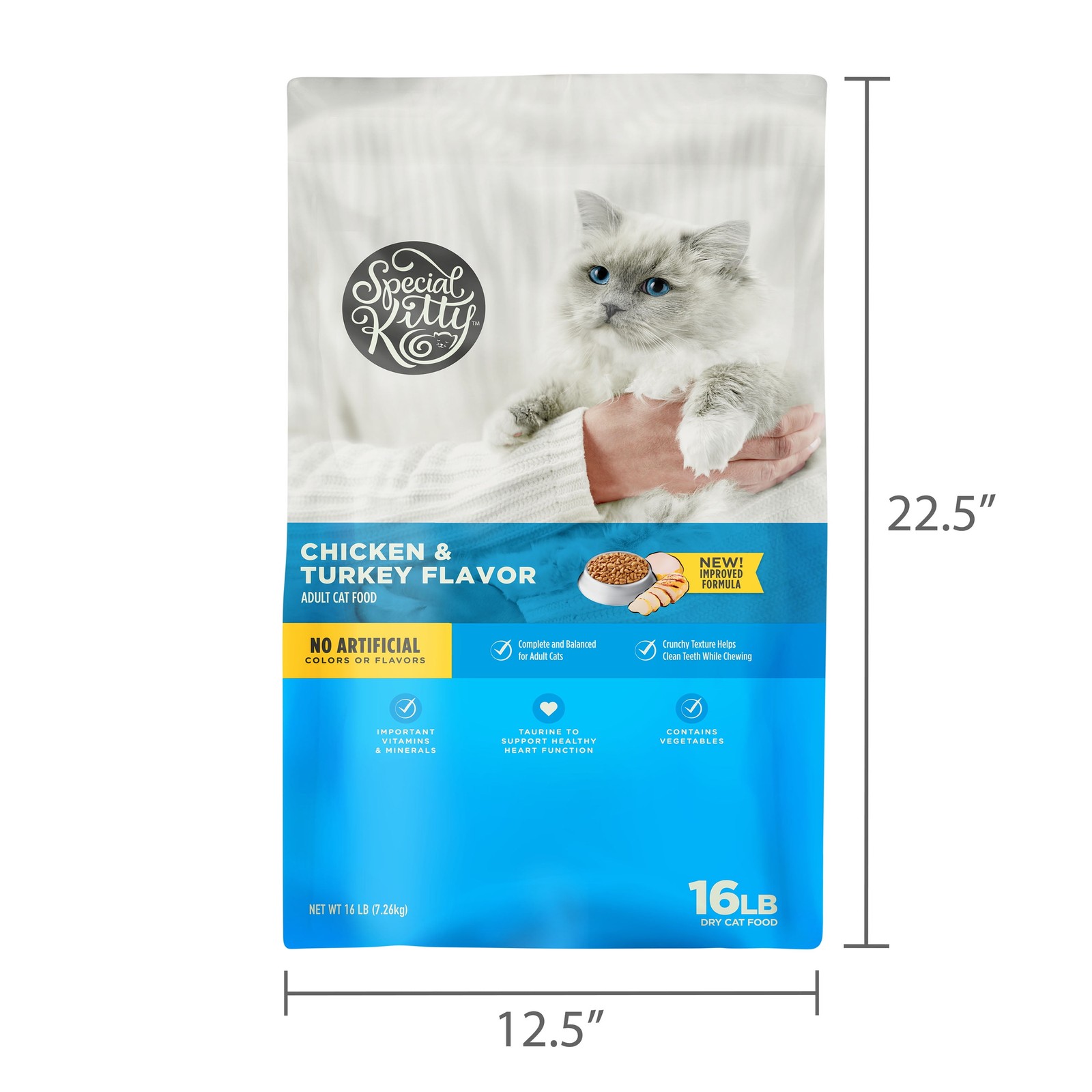 Complete Nutrition Chicken and Turkey Flavor Dry Cat Food Crunchy 16 lb Bag