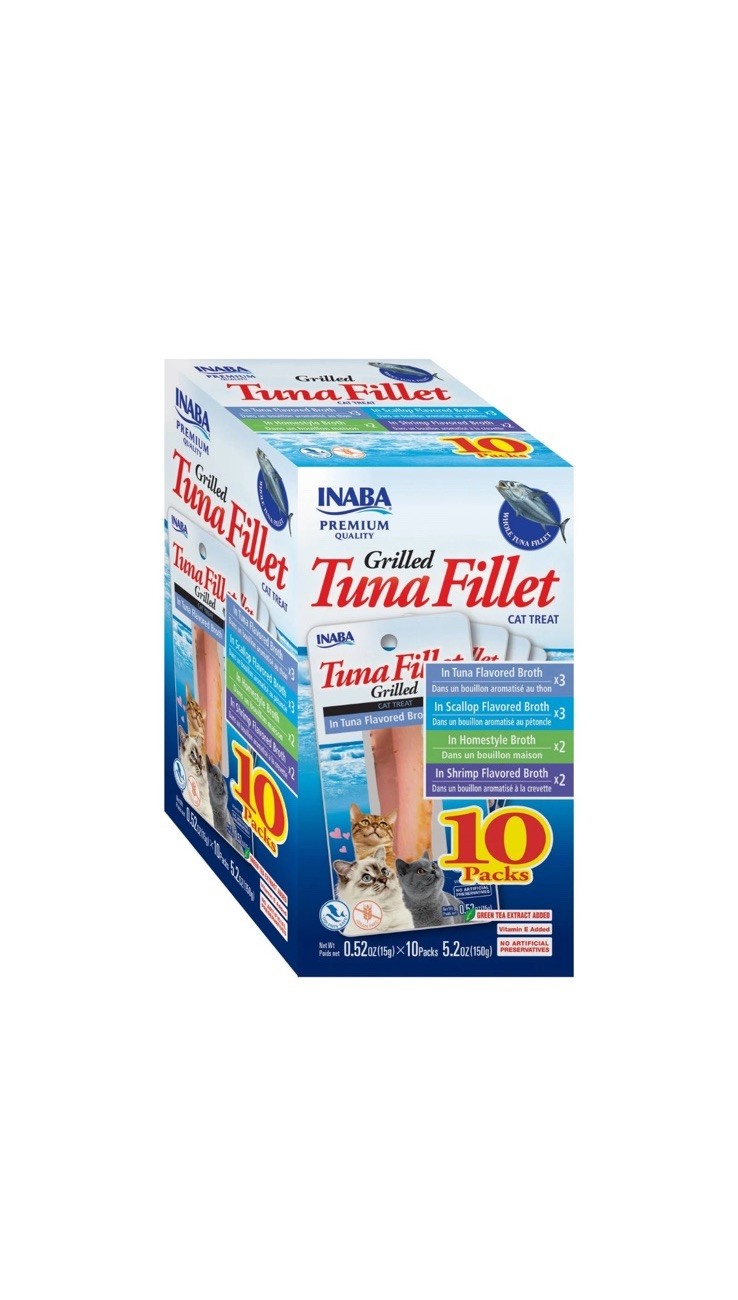 Inaba Premium Hand Cut Tuna Fillets With Broth For Cats Variety Pack 10 Count