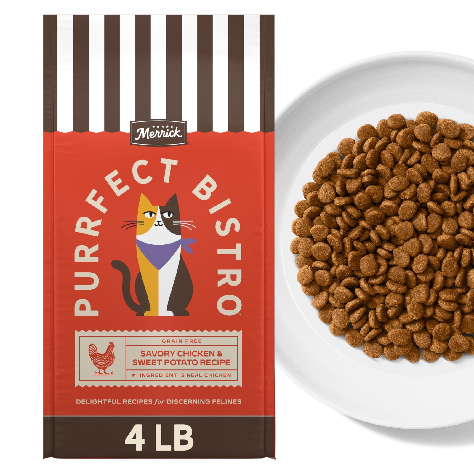 Merrick Purrfect Bistro Grain Free Chicken and Sweet 4 Pound (Pack of 1)