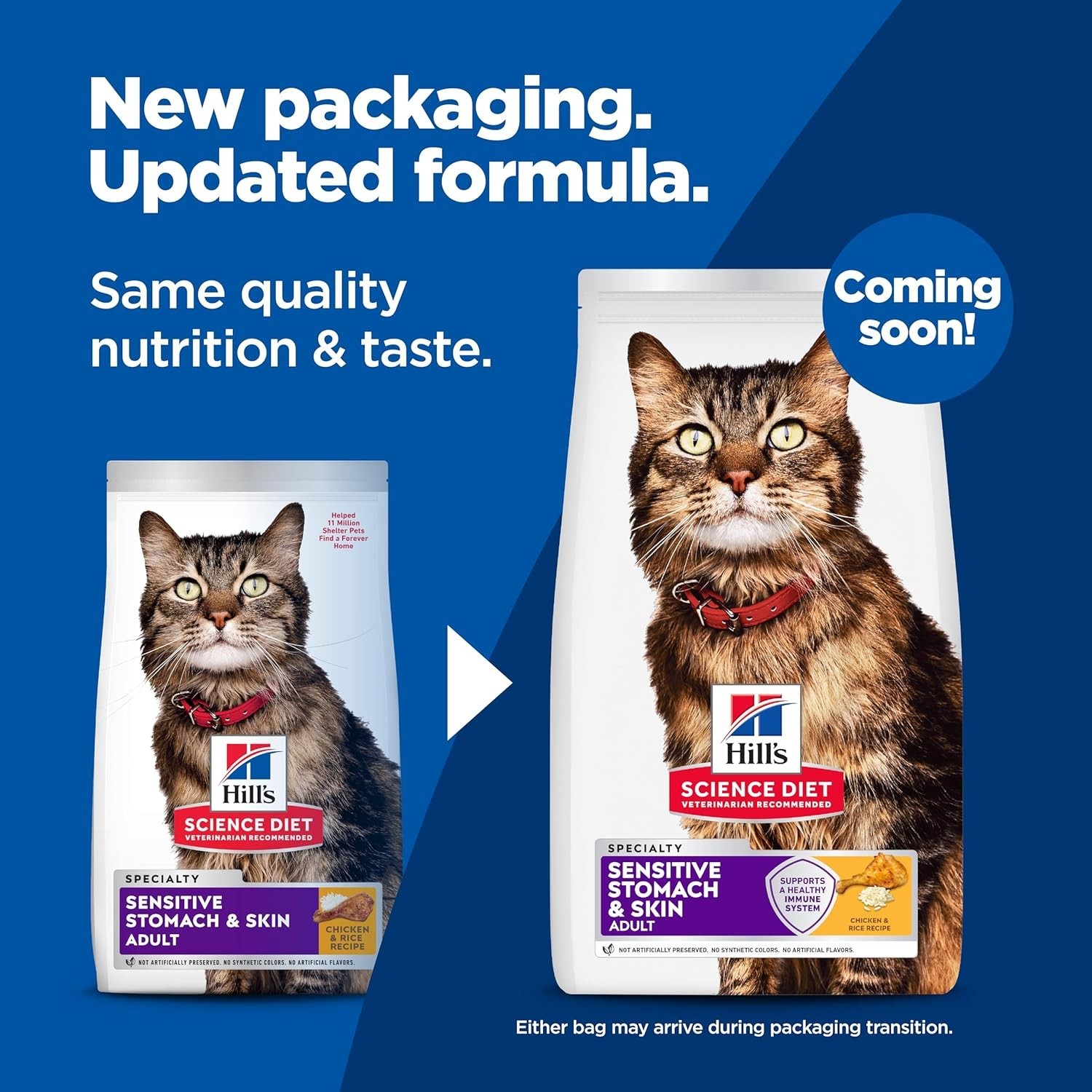 Dry Cat Food for Adult Cats, Chicken & Rice, Supports Digestive Health