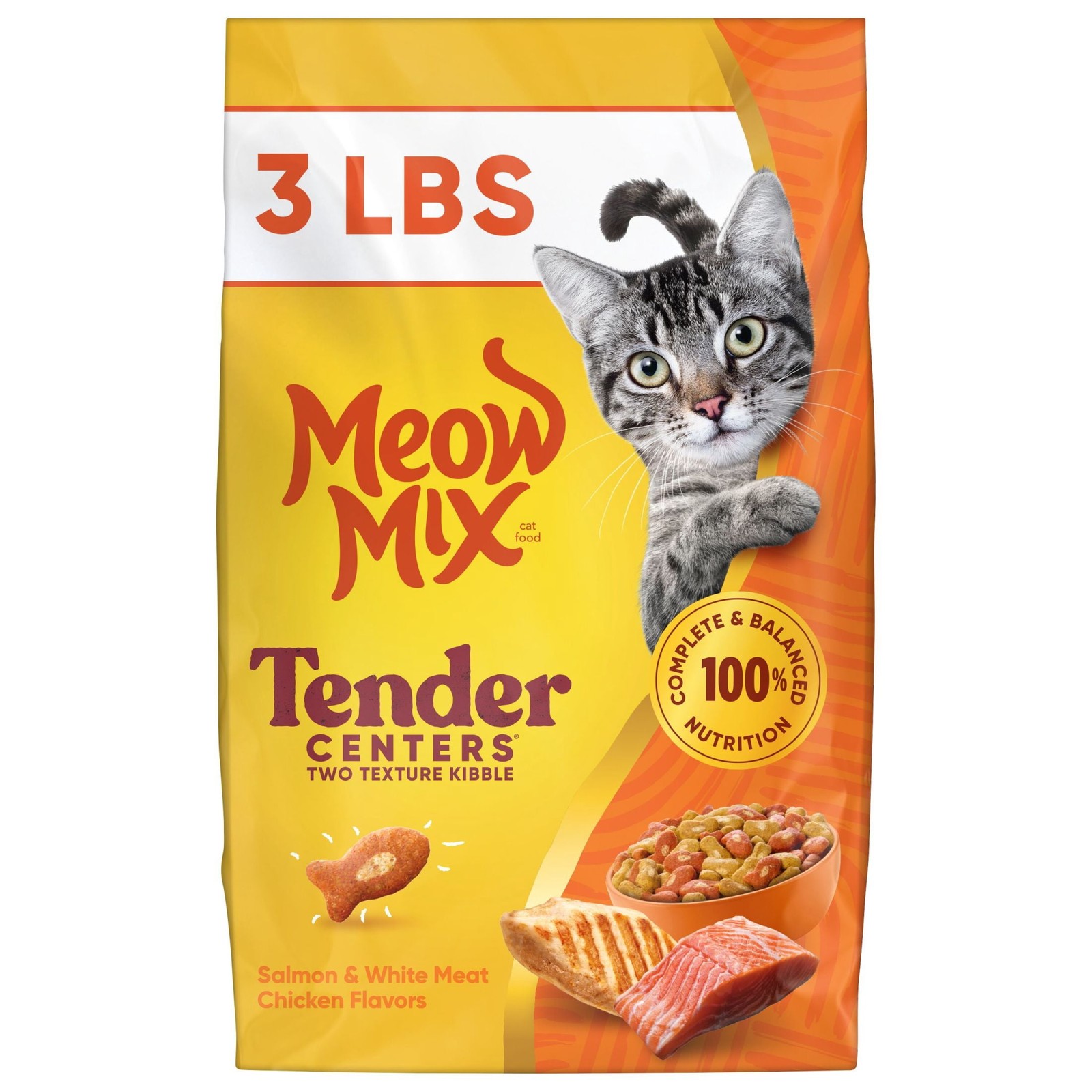 Tender Centers W/ Salmon & White Meat Chicken Flavors Dry Cat Food 3 lb. Bag