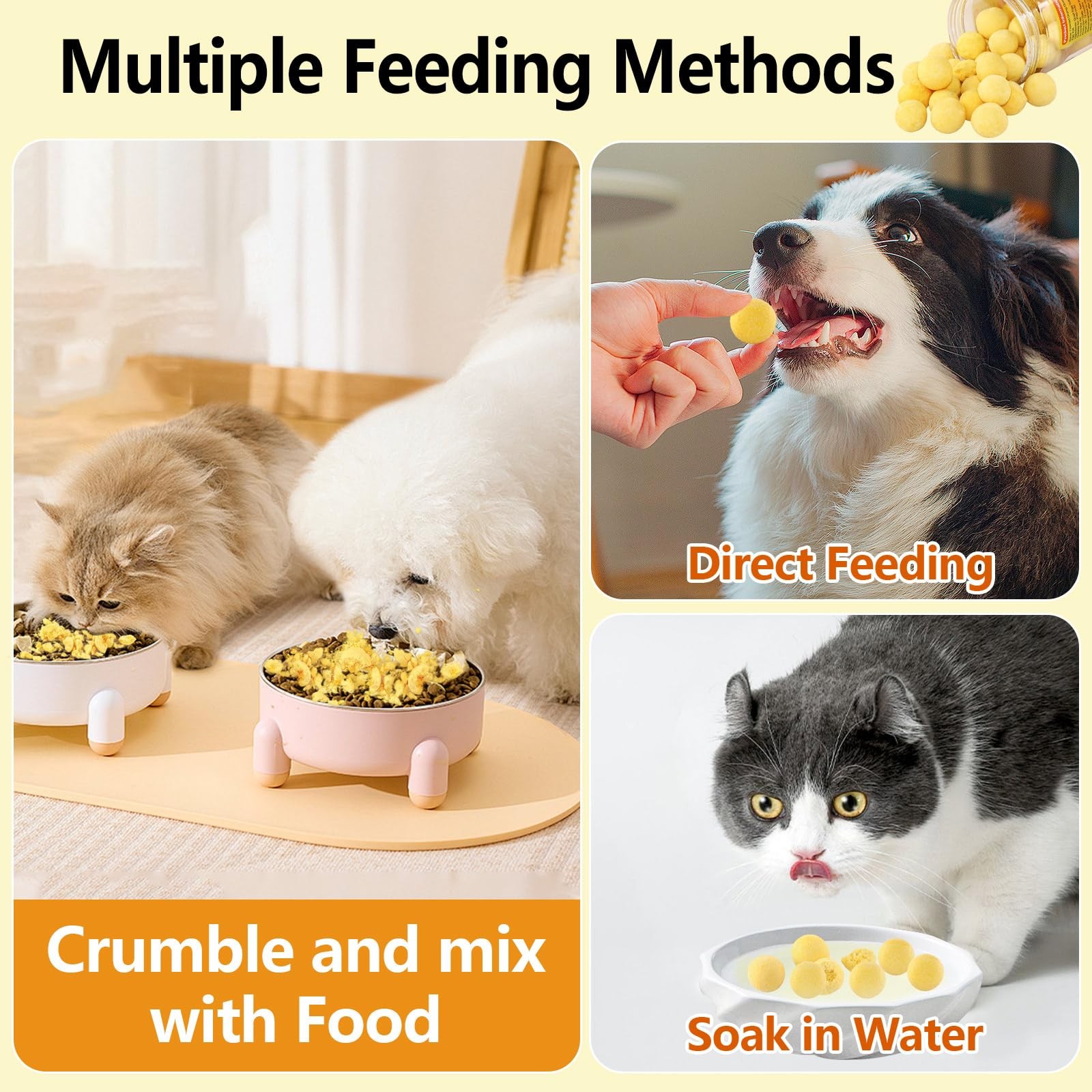 3.52oz/100g Freeze Dried Quail Egg Yolk, Cat and Dog Treats, Single Ingredien…