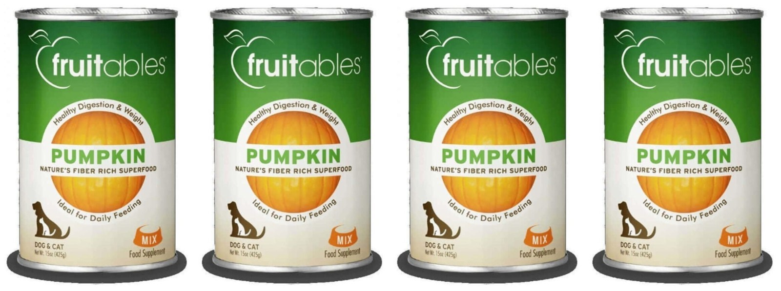 Fruitables Healthy Digestion & Weight Canned Pumpkin Supplement 15 oz Pack of 4