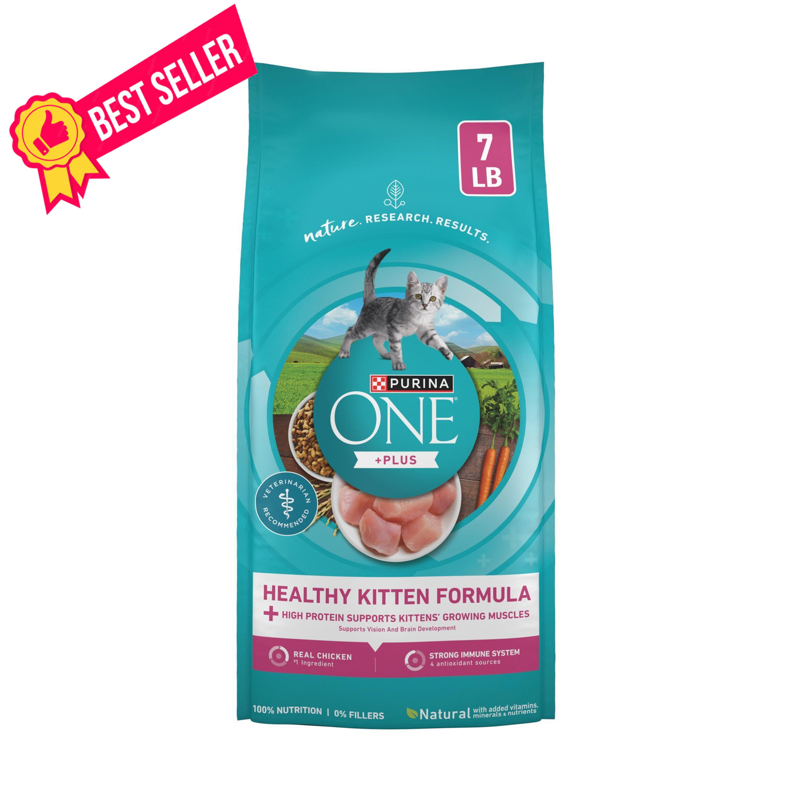 Purina ONE High Protein, Natural Dry Kitten Food, 7 Pound (Pack of 1), Other
