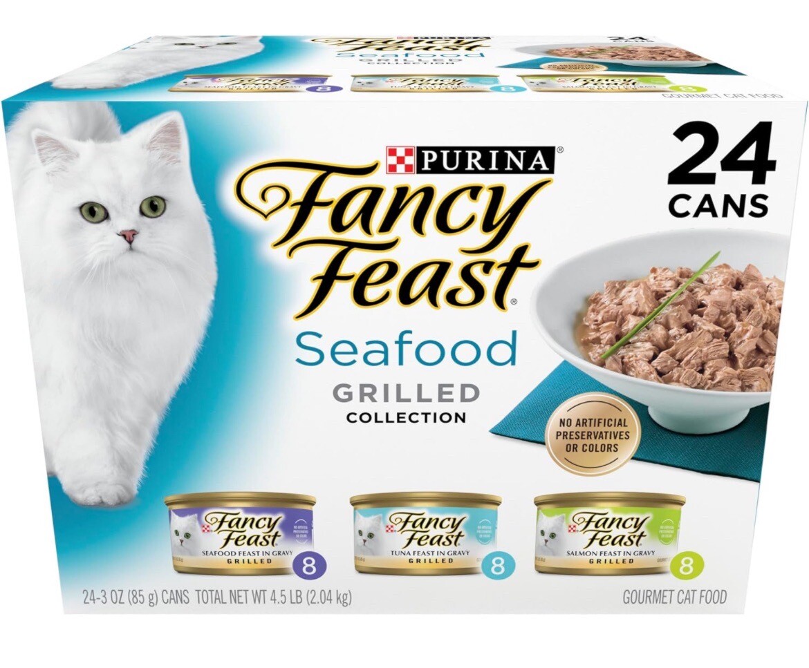 Purina Fancy Feast Grilled Seafood Gourmet Wet Cat Food Variety Pack (24) 3 oz.