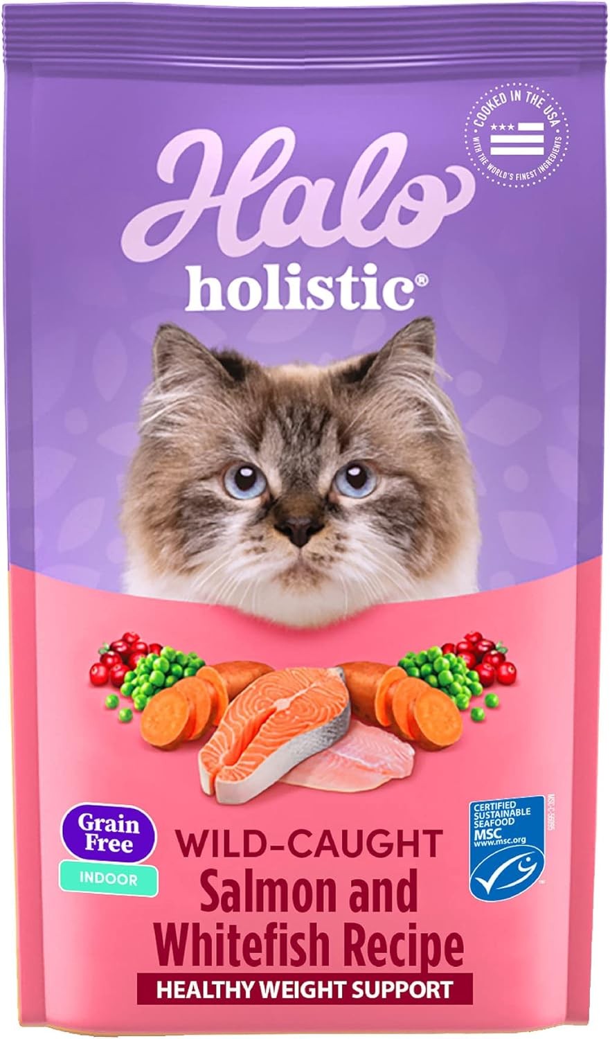 Holistic Indoor Cat Food Dry Grain Free Wild-caught Salmon & Whitefish Recipe