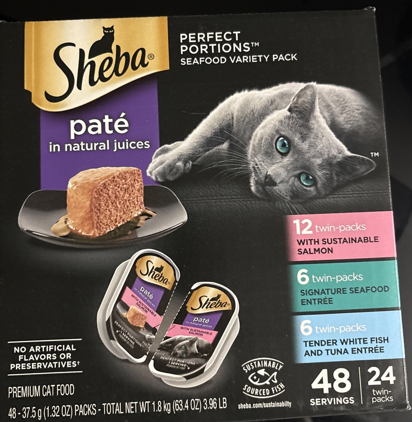 Sheba Perfect Portions Wet Cat Food Pate with Sustainable Salmon