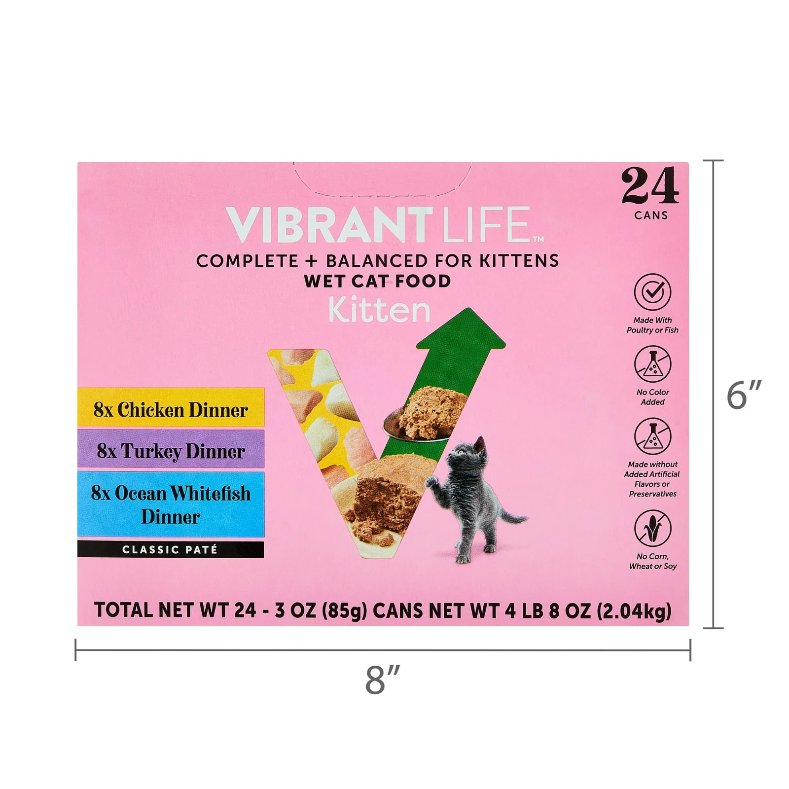(3 pack) Vibrant Life Variety Pack Classic Pate Wet Kitten Food, Grain-Free