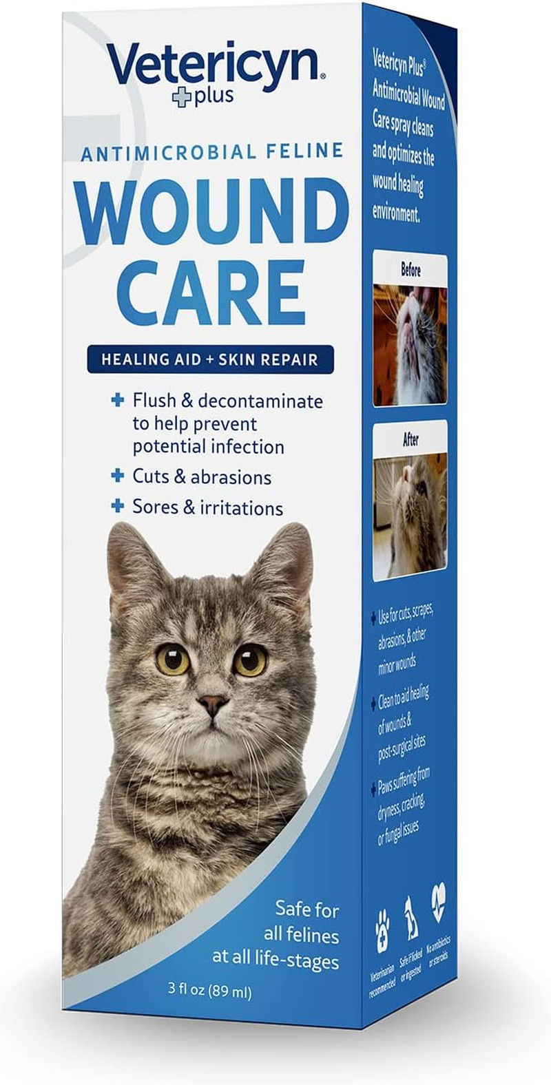 plus Cat Wound Care Spray | Feline Healing Aid and Skin Repair for Wounds, Sores