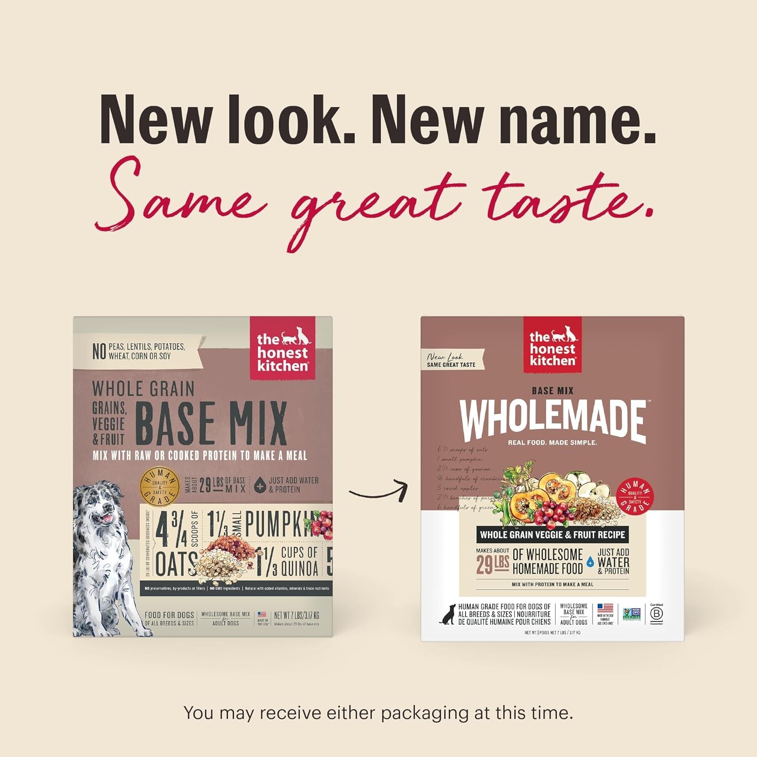 The Honest Kitchen Human Grade Wholemade™ Dehydrated Dog Food, Whole Grain, Vegg
