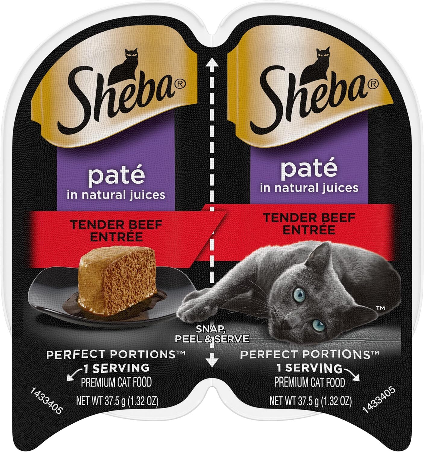 Sheba Perfect Portions Wet Cat Food Pate Tender Beef 24 Twin Pack Trays 48 Se…