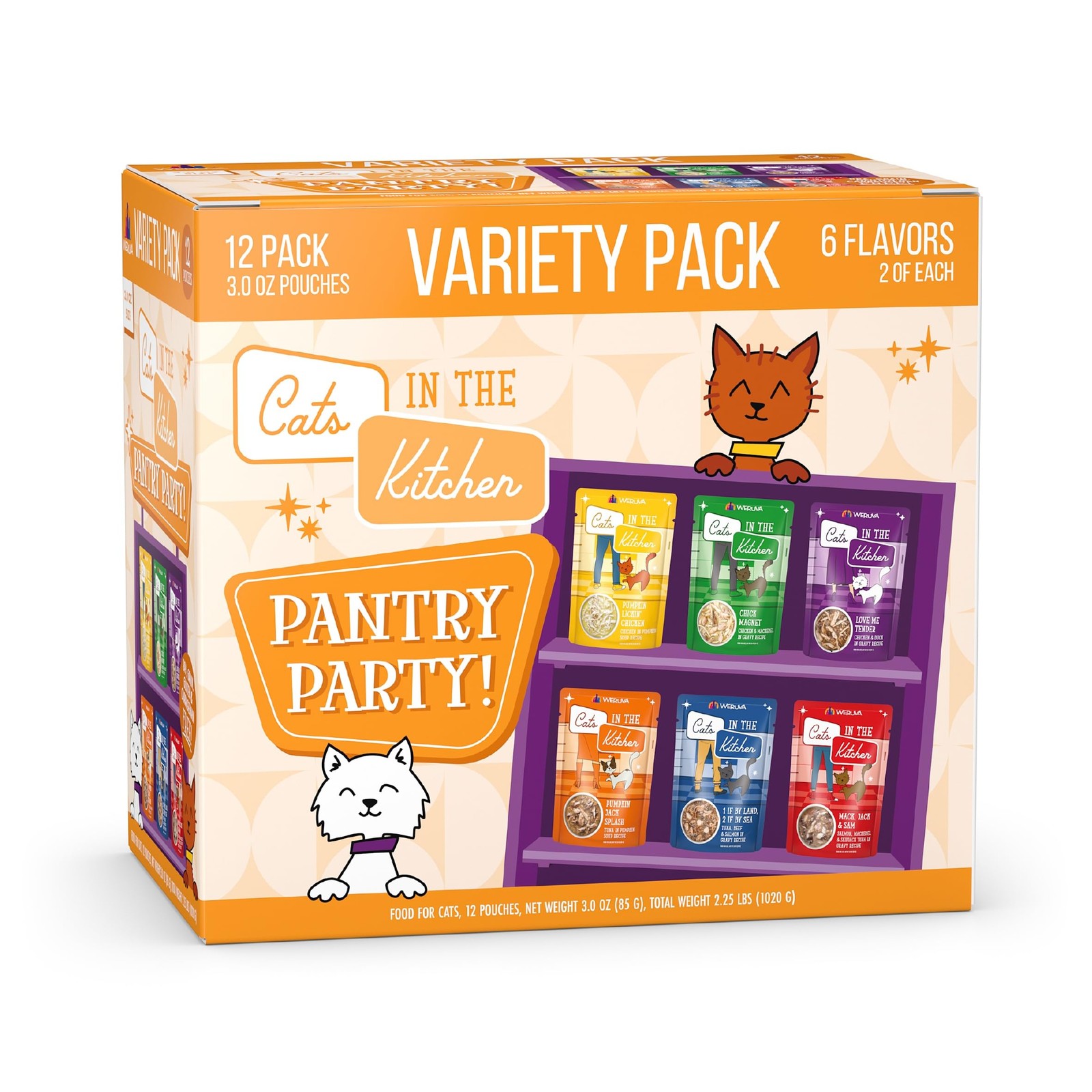 Weruva Cats in the Kitchen, Pantry Party Pouch 3 Ounce (Pack of 12), Rainbow