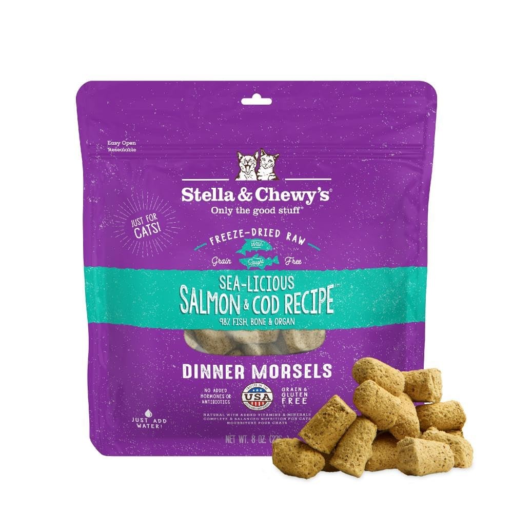 Stella & Chewy’s Freeze-Dried Raw Cat Dinner 8 Ounce (Pack of 1), Fish