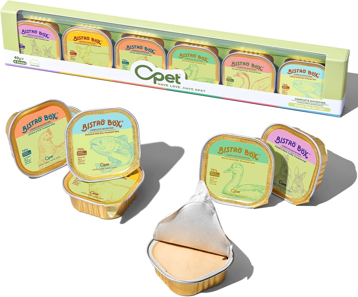 Wet Cat Food Pate, Grain Free Wet Pate for All Life Stages, Balanced Recipe Cat