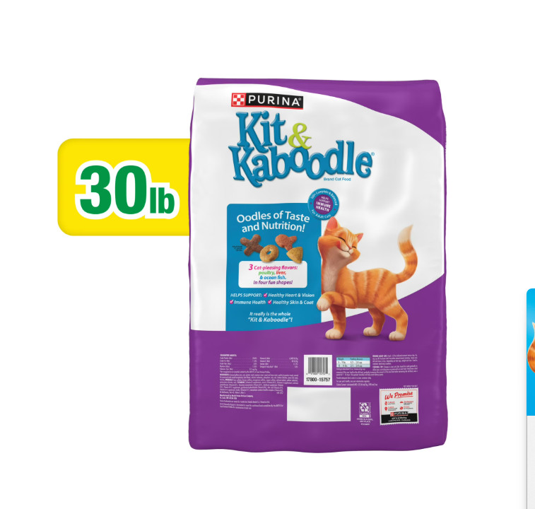 (2 pack)Purina Kit & Kaboodle Original, Indoor Dry Cat Food, Chicken, Liver,30lb