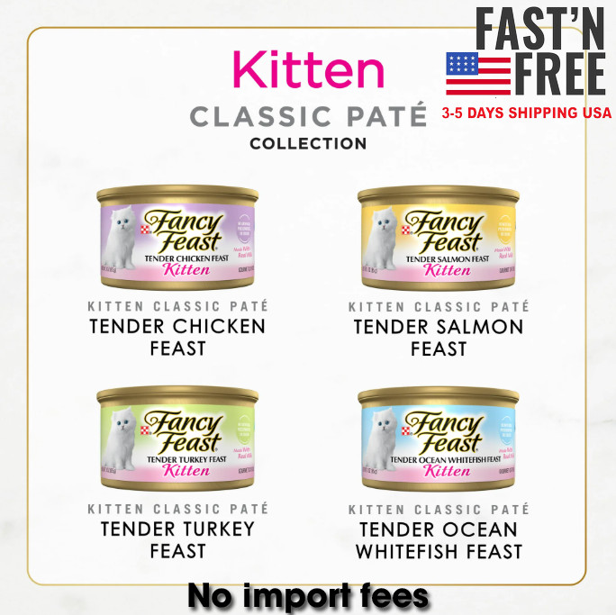 (2 Pack) Purina Fancy Feast Kitten Wet Cat Food Classic Pate 3 oz Can (24 Pack)