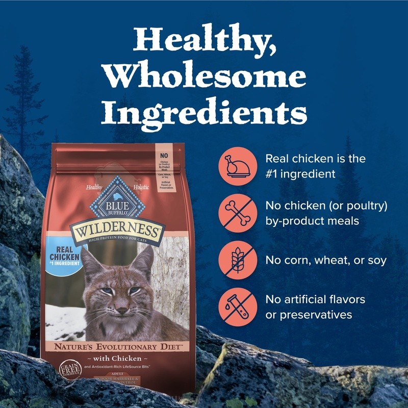 High Protein Cat Food Chicken Grain Free Weight Control Hairball Support 5lb New