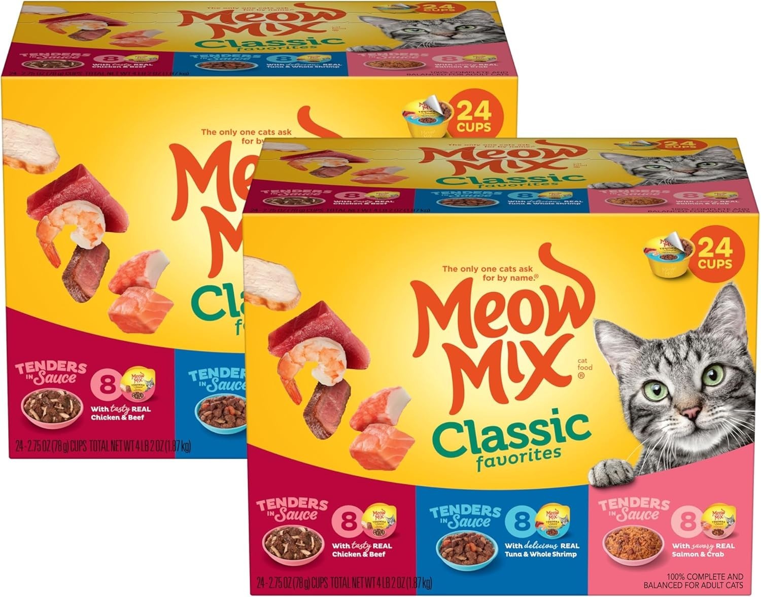 Meow Mix 2.75 Ounce Classic Favorites Variety 24 Pack (Pack of 48)