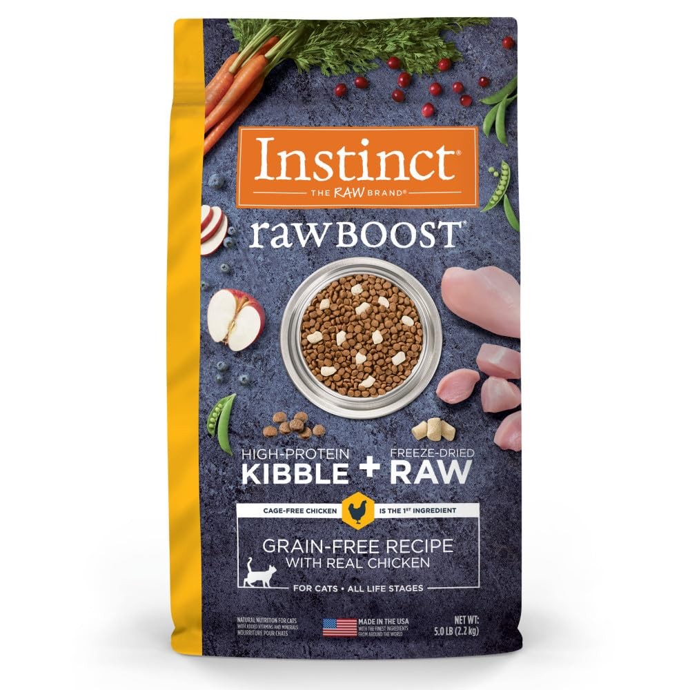 Instinct Raw Boost Grain Free Dry Cat Food Cage Free Chicken 5 Pound Pack